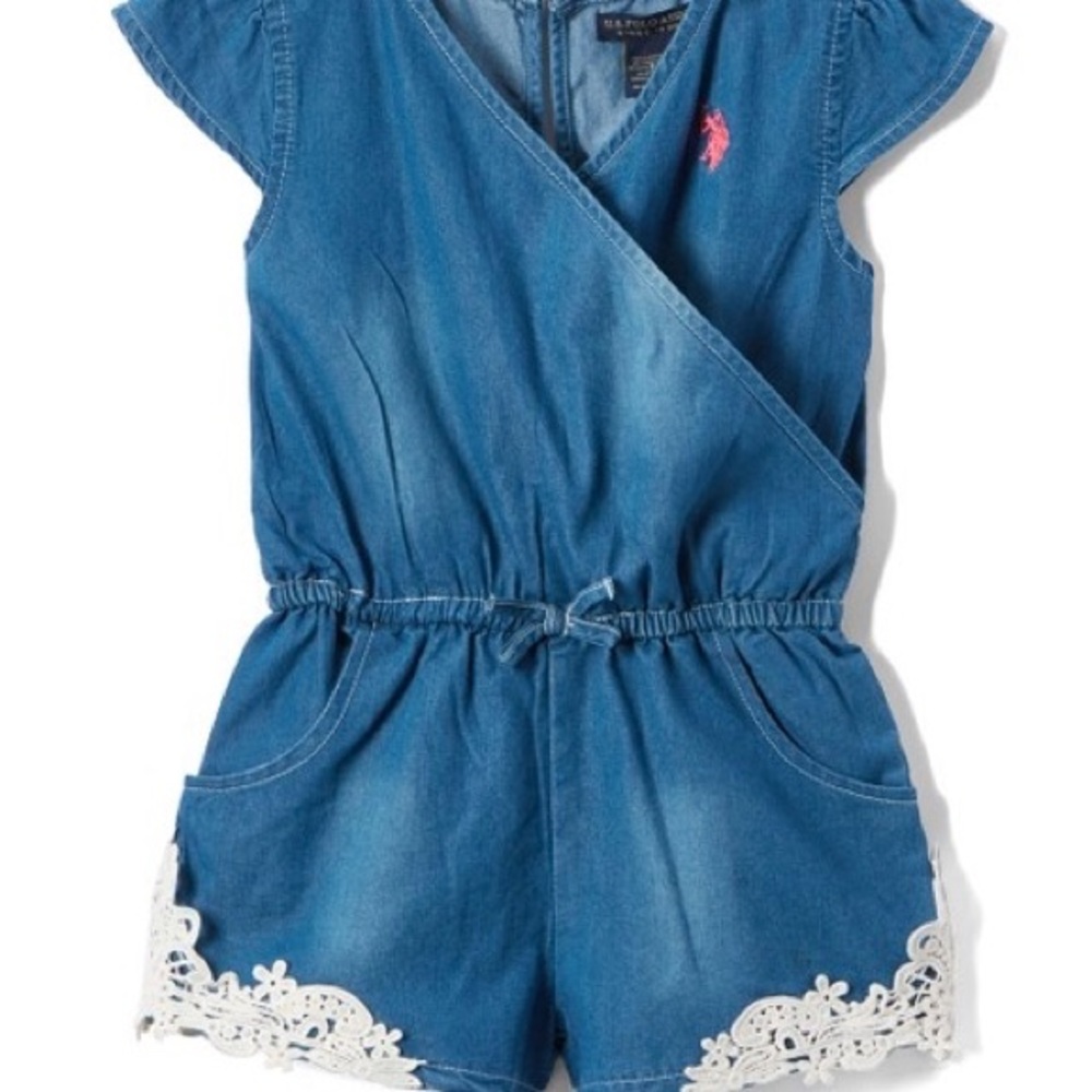 Blue Jean Lace Jumper - Size 6X